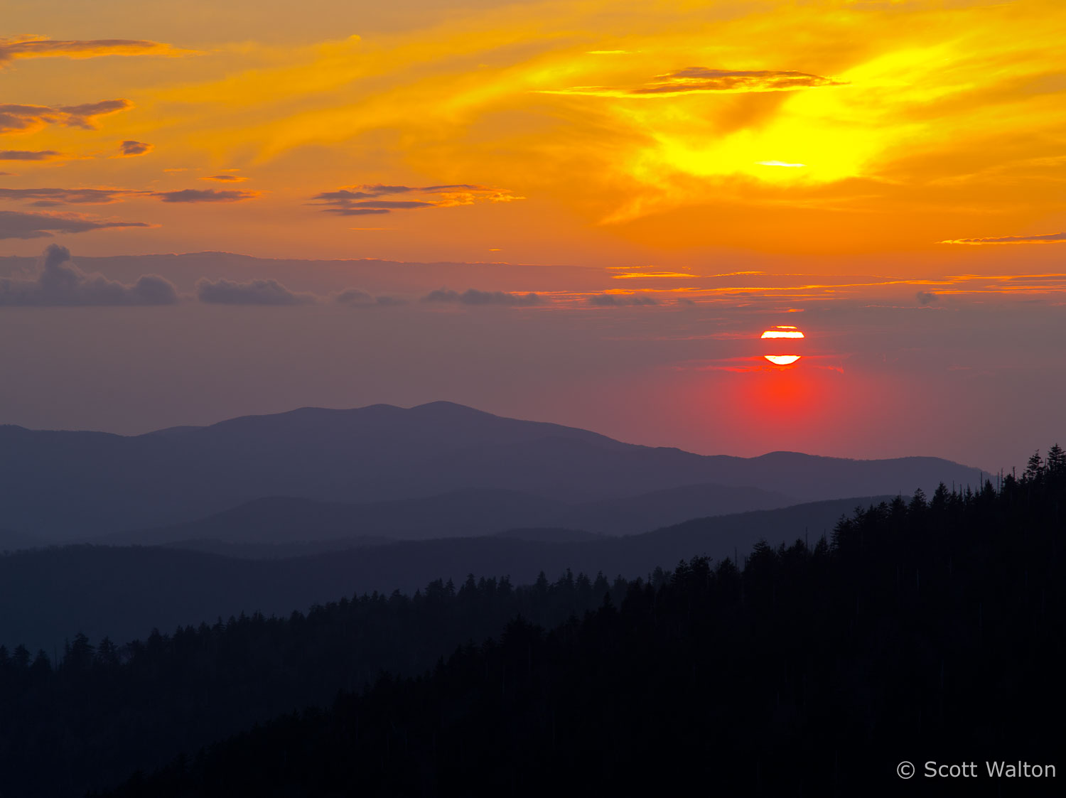 Sunset Clingmans Dome Scott Walton Photographs