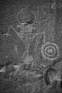 Petroglyph, Escalante River Canyon, Utah warrior-petroglyph-bw-escalante-river-canyon-utah.jpg